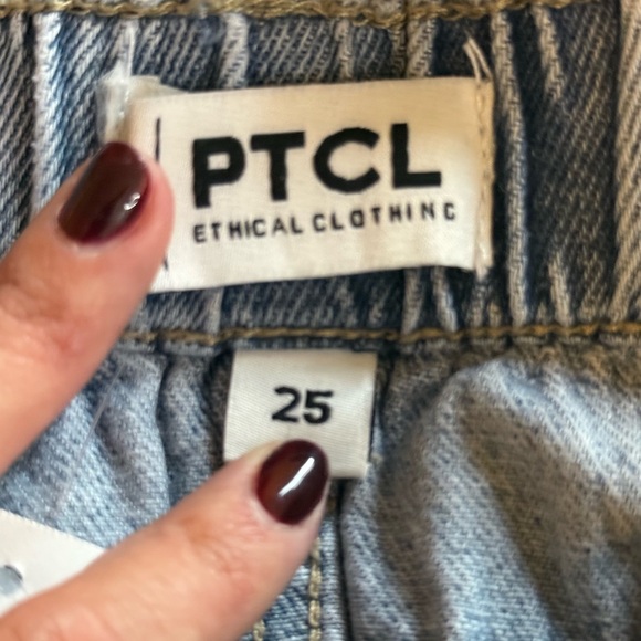 PTCL Ethical Clothing Light Wash Denim Midi Skirt Size 25 - Picture 3 of 4